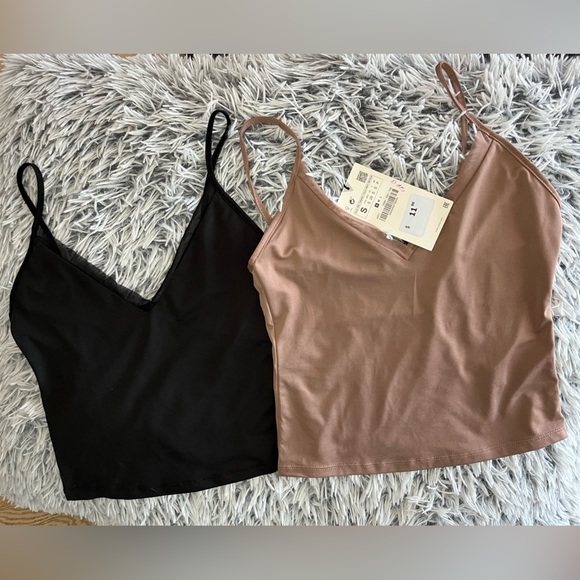 Zara Tops - Two Zara cropped camisoles size Small NWT (0205)